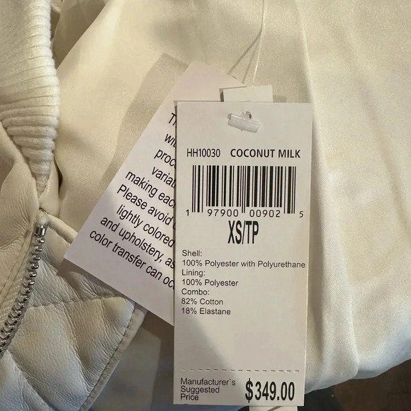 NEW HOUSE OF HARLOW 1960 Vegan leather bomber white jacket sizes XS AND M - Picture 5 of 5